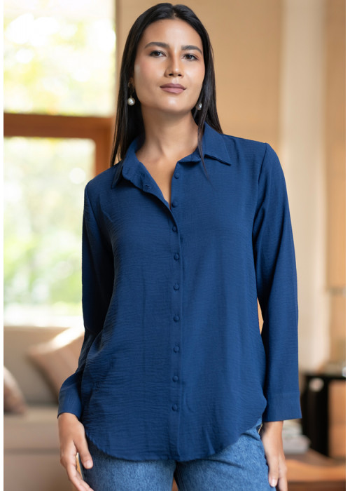 LISA LONG SLEEVE BLUE BLOUSE